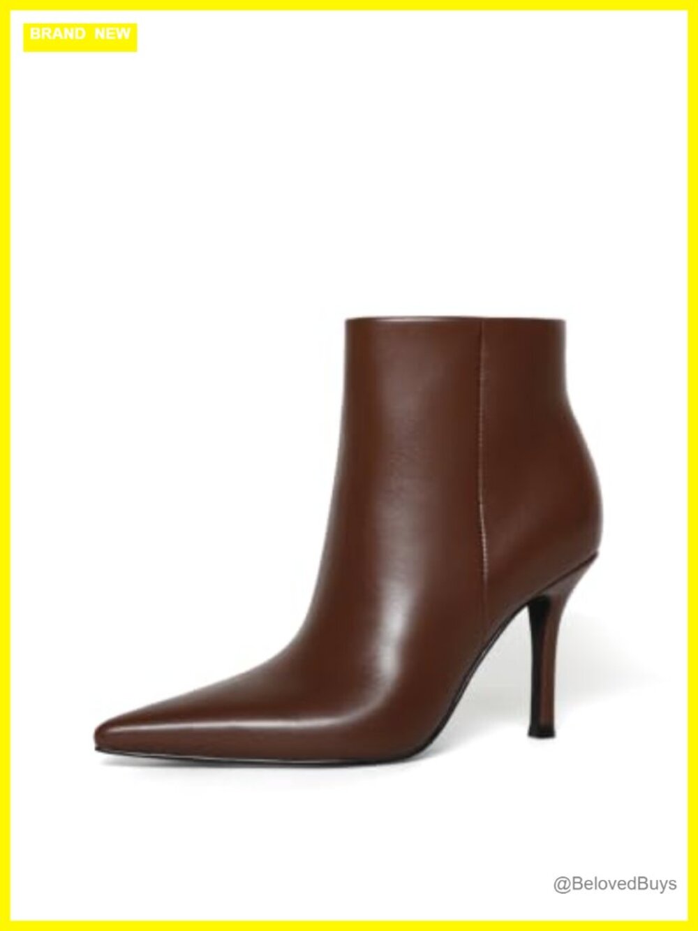 Faux Leather Pointed Toe Stiletto Ankle Boots Side Zip